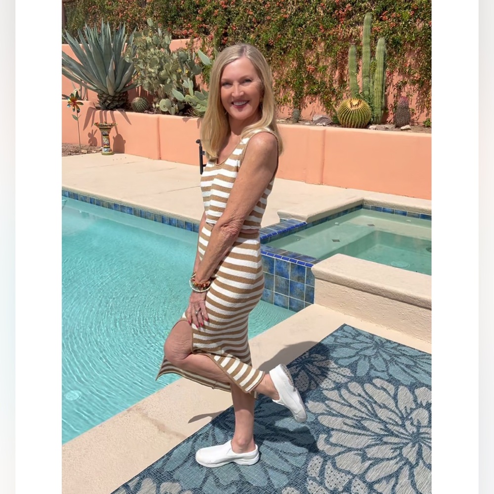 NWT Striped Lightweight Sweater Knit Top and Midi Skirt Set-S - Picture 8 of 17